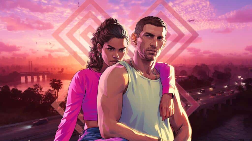 An image showing the GTA 6 protagonist with the thenexden logo and the vice city poster in the background.