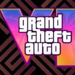 An image showing the logo of GTA 6 with a translucent thenexden logo in the background.