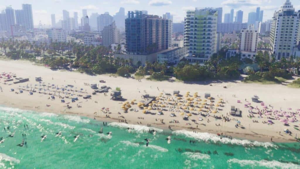 An image showing a beach as seen on GTA 6 trailer.