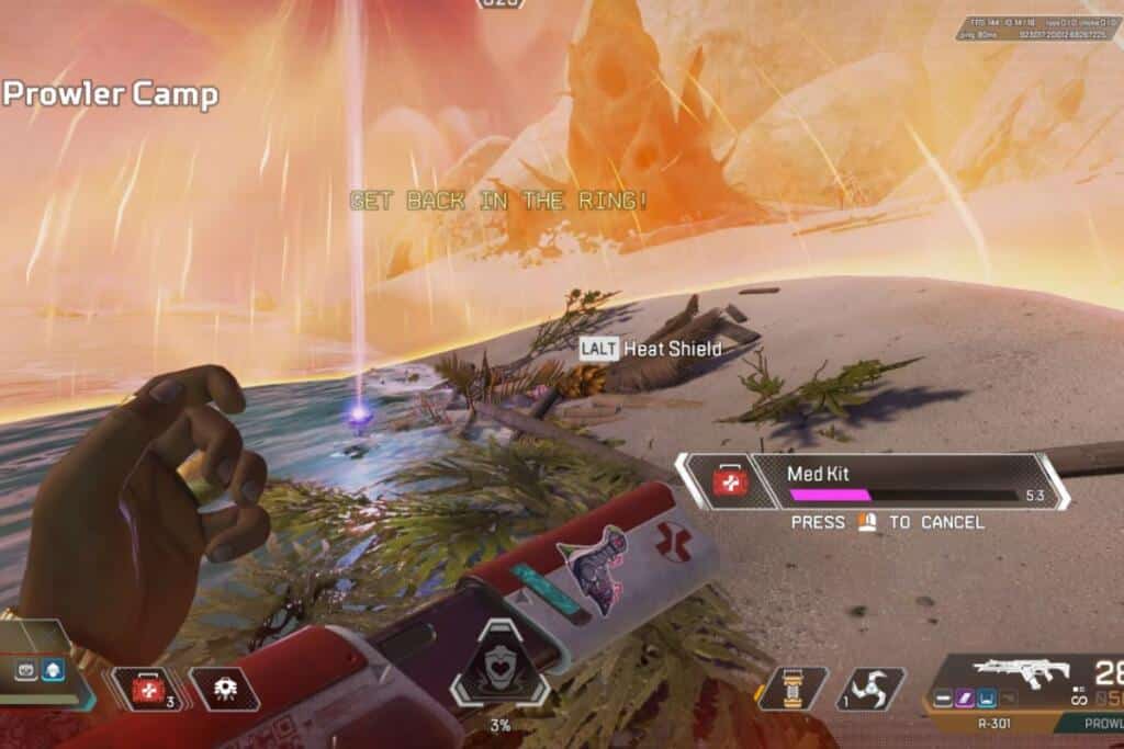 Lifeline healing in zone within a heat shield in Apex Legends