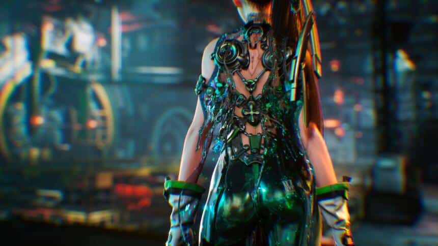 An image showing Stellar Blade protagonist Eve's back.