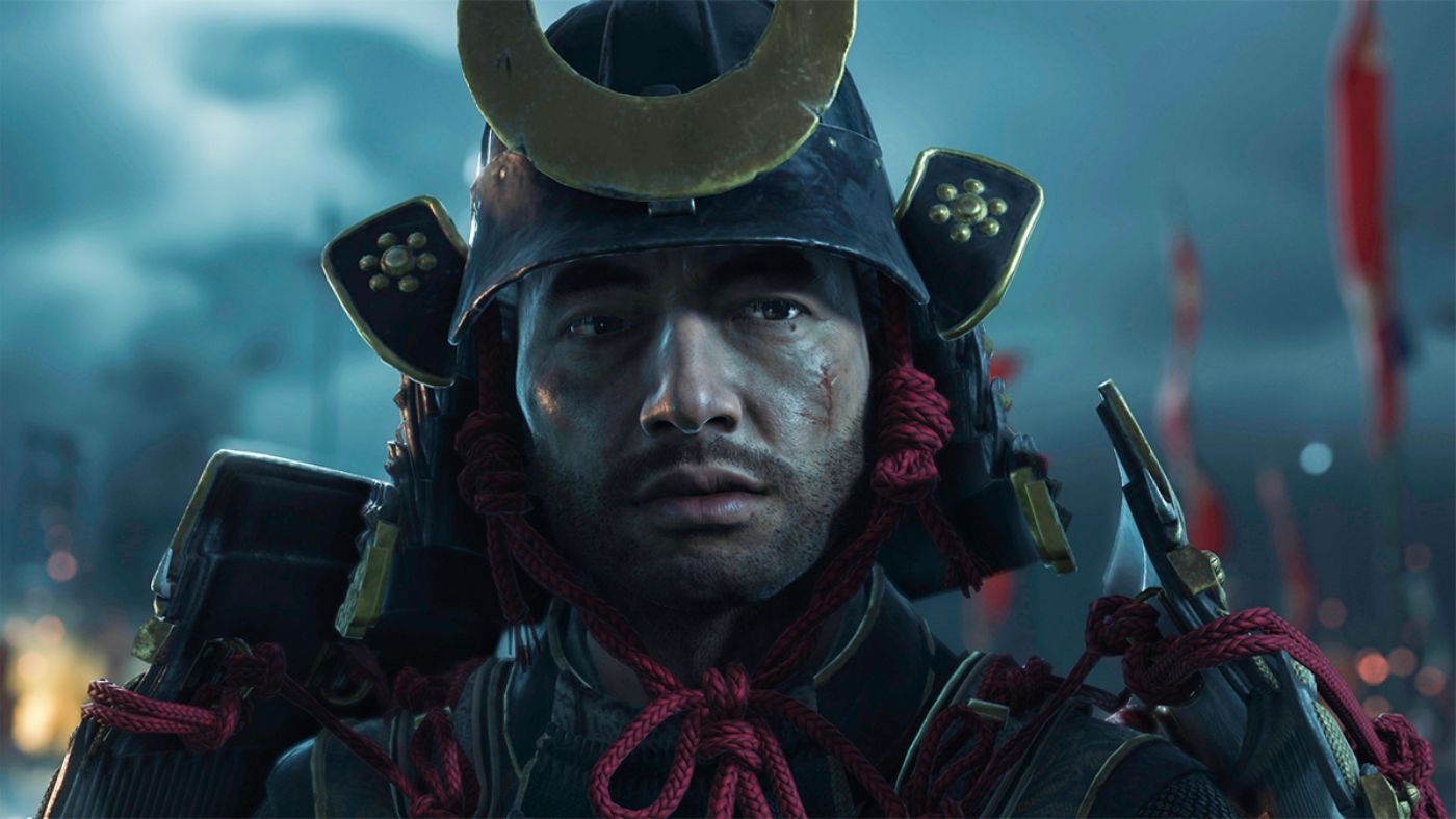 An image showing the poster of Ghost of Tsushima displaying its protagonist.