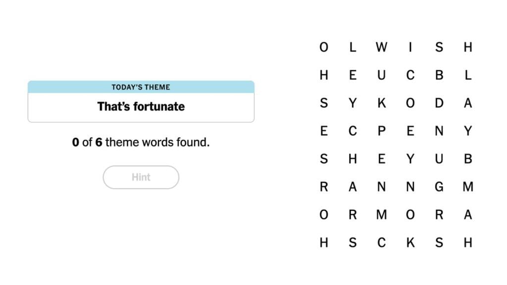 A screenshot showing the March 19, 2024 NYT Strands puzzle grid.