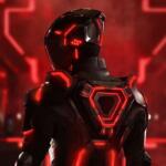 Official Tron Ares aka Tron 3 image shows red character with a triangle disc