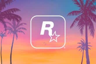 An image showing Rockstar Games logo over a GTA 6 illustration image for GTA 6 devs crunch fear story.