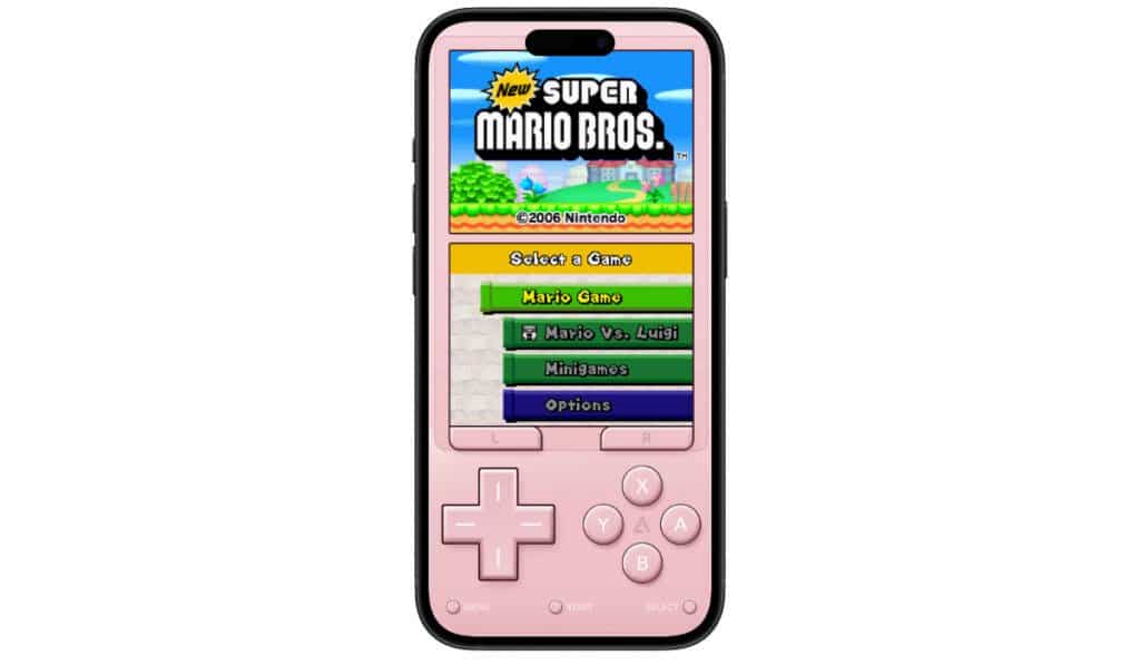 super mario bros running in delta emulator on iphone