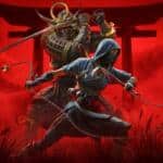 An image showing a promotional image of Assassin's Creed Shadows featuring a samurai and a ninja.