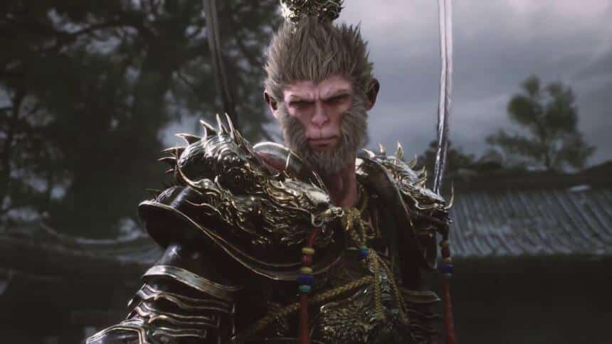 A screenshot showing the protagonist of Black Myth: Wukong game.